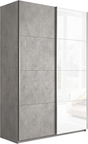 Шкаф Прайм (ДСП/Белое стекло) 1200x570x2300, бетон в Абакане