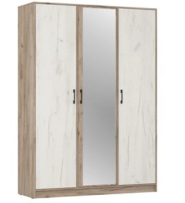 Шкаф 3-х дверный ШР3/1 Соната с зеркалом Дуб Крафт Серый - Дуб Крафт Белый в Абакане