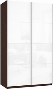Шкаф Прайм (Белое стекло/Белое стекло) 1600x570x2300, венге в Абакане