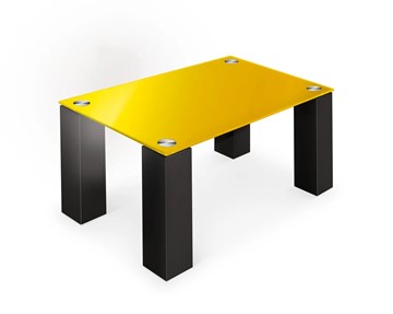 Журнальный столик Колизей-8, черный/желтое стекло в Абакане
