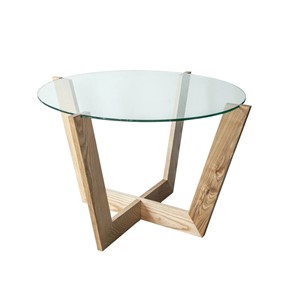 Журнальный столик Оникс-10, Натуральный массив/Прозрачное стекло в Абакане - предосмотр