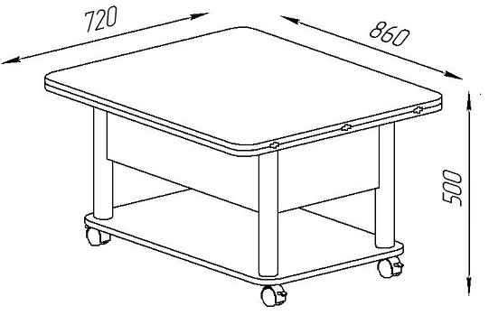 Журнальный стол-трансформер Дебют-3, серый/белый в Абакане - изображение 3