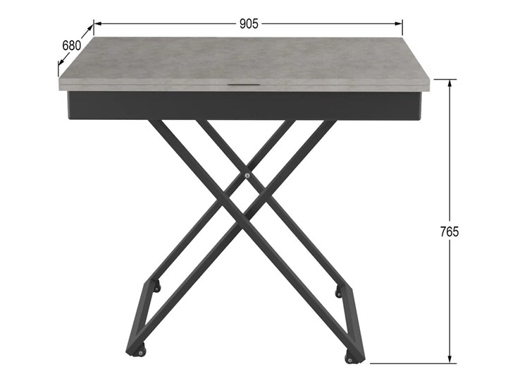 Складной стол-трансформер Генри, бетон чикаго/чёрный в Абакане - изображение 9