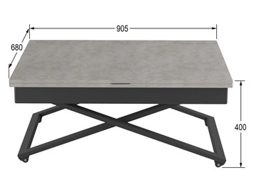 Складной стол-трансформер Генри, бетон чикаго/чёрный в Абакане - предосмотр 10
