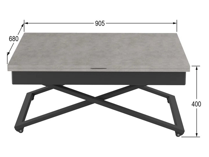 Складной стол-трансформер Генри, бетон чикаго/чёрный в Абакане - изображение 10