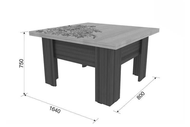 Складной стол-трансформер Секрет Венге-Дуб млечный в Абакане - изображение 3