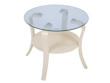 Круглый столик Аннет (бежевый-стекло прозрачное) в Абакане