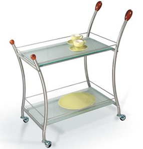 Стол сервировочный Поло, металлик/прозрачное стекло в Абакане