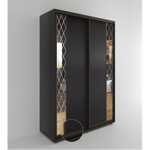 Шкаф 2-х дверный Акцент-Вера 2-КР (Эко кожа Версаль, ромбы) 2303х1600х600, Венге в Абакане