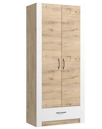 Шкаф гардеробный Ева 5 М1 дуб ирландский/белый матовый в Абакане - изображение