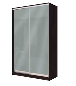 Шкаф 2-х дверный Хит-22-12-22 с цветным стеклом, средне-серый 074, Венге в Абакане