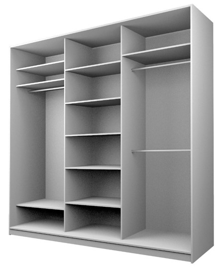 Шкаф 3-х створчатый MAX МШ-23-6-24-151, Профиль Черный/Цвет Белый в Абакане - изображение 1