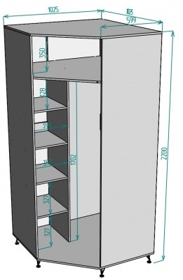 Шкаф угловой Лофт H132, ЯШС в Абакане - изображение 1