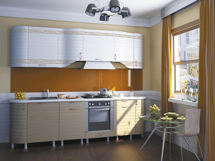 Кухня Анастасия цвет капучино 2 (260 см) в Абакане - изображение