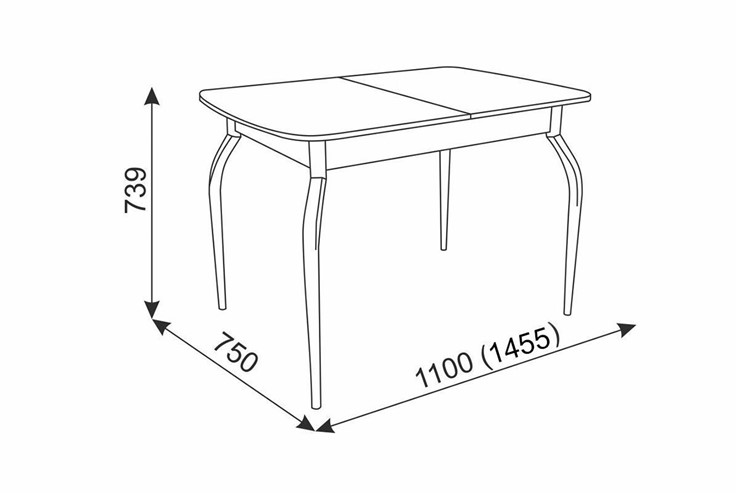 Обеденный раздвижной стол Танго, белый/геометрия в Абакане - изображение 2