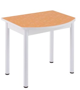 Кухонный пристенный стол НСПГ-01 ПЛ1, цветы манго/белое ЛДСП/36 прямые трубки крашеные белый в Абакане