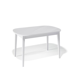Обеденный раздвижной стол Kenner 1300M (Белый/Стекло белое сатин) в Абакане