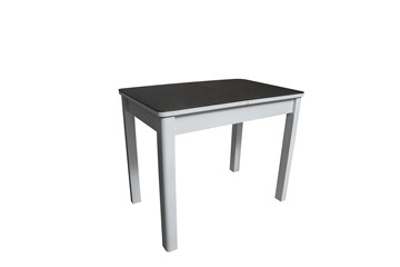 Кухонный раскладной стол Айсберг-2СТ белое/черное/прямые массив в Абакане - предосмотр