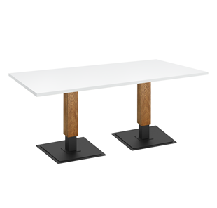 Обеденный стол SHT-TU22 (2 шт.)/ТT 120/80 (дуб брашированный коричневый/черный муар/белый шагрень) в Абакане