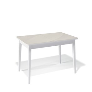 Кухонный стол раздвижной Kenner 1100M (Белый/Стекло крем сатин) в Абакане