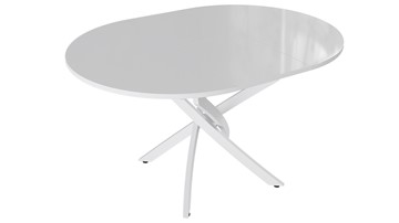 Раздвижной стол Diamond тип 3 (Белый муар/Белый глянец) в Абакане - предосмотр 1