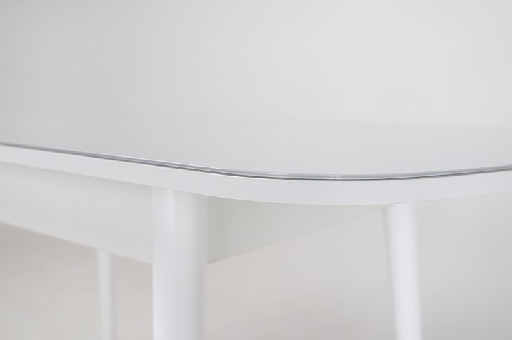 Кухонный раскладной стол Хоста, опоры массив цилиндрический, Белый в Абакане - изображение 2