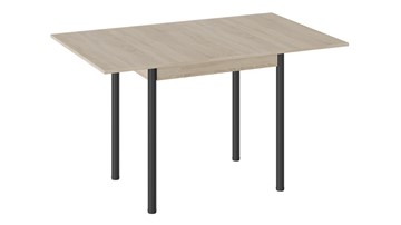 Кухонный стол раздвижной Родос тип 2 с опорой d40 (Черный муар/Дуб Сонома) в Абакане - предосмотр 1