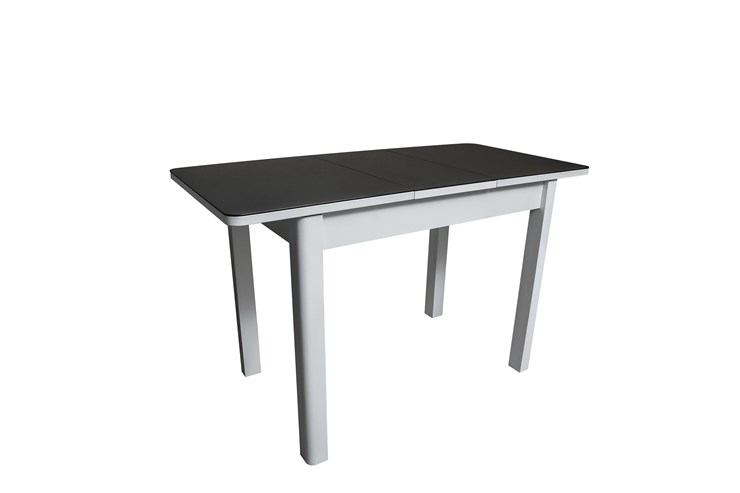 Кухонный раскладной стол Айсберг-2СТ белое/черное/прямые массив в Абакане - изображение 1