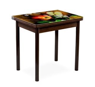 Кухонный пристенный стол СПА-01 СТФ, венге/фотопечать дерево/опоры прямые коричневые в Абакане - предосмотр
