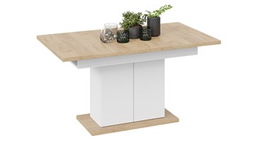 Кухонный стол раскладной Детройт тип 1 (Белый/Дуб Крафт золотой) в Абакане
