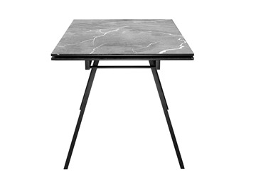 Кухонный раздвижной стол DikLine DKL140 Керамика Серый мрамор/опоры черные (2 уп.) в Абакане - предосмотр 1