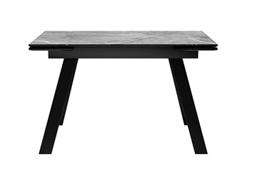 Кухонный раздвижной стол DikLine DKL140 Керамика Серый мрамор/опоры черные (2 уп.) в Абакане - предосмотр 2