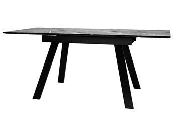 Кухонный раздвижной стол DikLine DKL140 Керамика Серый мрамор/опоры черные (2 уп.) в Абакане - предосмотр 3