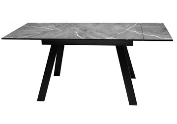 Кухонный раздвижной стол DikLine DKL140 Керамика Серый мрамор/опоры черные (2 уп.) в Абакане - предосмотр 4