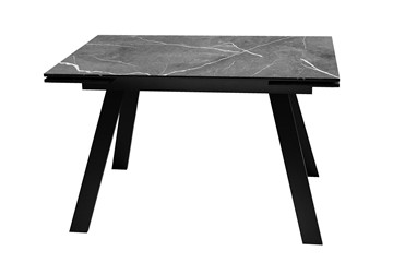 Кухонный раздвижной стол DikLine DKL140 Керамика Серый мрамор/опоры черные (2 уп.) в Абакане - предосмотр 5