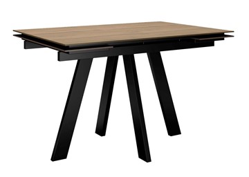 Кухонный стол раздвижной DikLine DM120 Дуб галифакс / опоры черные в Абакане - предосмотр