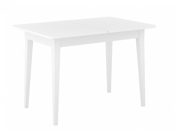Кухонный стол раскладной Dikline M110 Белый/стекло белое сатин/ножки MM белые в Абакане