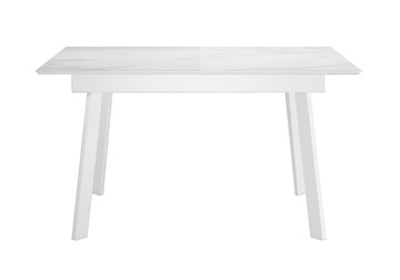 Кухонный стол раскладной DikLine SKH125 Керамика Белый мрамор/подстолье белое/опоры белые (2 уп.) в Абакане