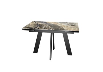 Кухонный раздвижной стол DikLine SKM120 Керамика Amadeus/подстолье черное/опоры черные в Абакане