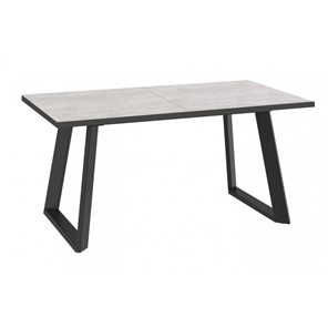 Кухонный стол раскладной Dikline ZL140 Хромикс белый/ножки черные в Абакане
