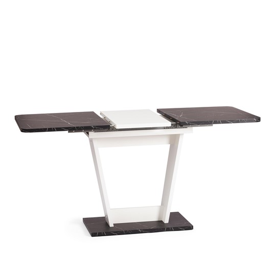 Кухонный стол раскладной FOX, ЛДСП, 68.6x110-145x75 см, Мрамор черный/Белый, арт.21177 в Абакане - изображение 4