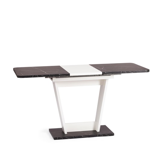 Кухонный стол раскладной FOX, ЛДСП, 68.6x110-145x75 см, Мрамор черный/Белый, арт.21177 в Абакане - изображение 7