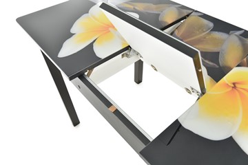 Кухонный стол раздвижной Гамбург исп.2 ноги метал. крашеные №23, Фотопечать (Цветы №11) в Абакане - предосмотр 5