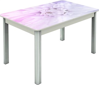 Кухонный стол раздвижной Гамбург исп.2 ноги метал. крашеные №23, Фотопечать (Цветы №54) в Абакане - предосмотр