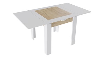 Кухонный стол раскладной Хьюстон тип 3 (Белый/Дуб Крафт золотой) в Абакане - предосмотр 1
