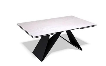 Кухонный раздвижной стол KB1400, черный/керамика белая в Абакане - предосмотр