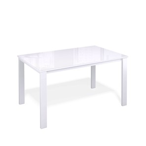 Кухонный стол раздвижной Kenner LL1200 белый/стекло белое глянец в Абакане