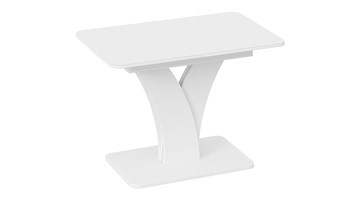 Кухонный раскладной стол Люксембург тип 2 (Белый/Стекло белое матовое) в Абакане