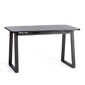 Кухонный стол раздвижной MALTIDO ЛДСП/HPL/металл, 130/160x75x75 Мрамор чёрный/чёрный арт.20627 в Абакане