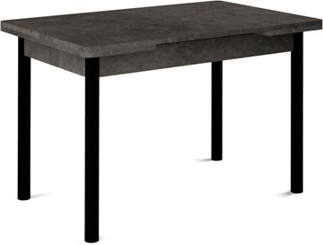 Обеденный раздвижной стол Милан-1 EVO, ноги металлические черные, серый камень в Абакане